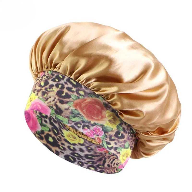 Womens Satin Solid Sleeping Hat Night Sleep Hair Care Bonnet Nightc Silky Shower Cs Comfortable Flower Band Unisex CXJ241205