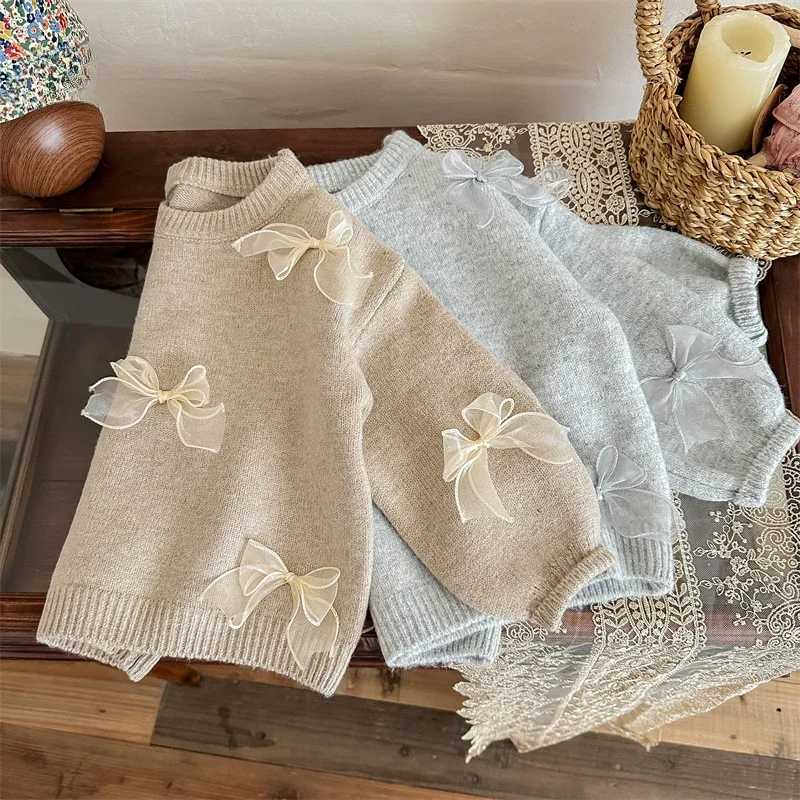 Childrens clothing autumn fashion girl sweater designer casual knitted sweater childrens Christmas sweater W241205