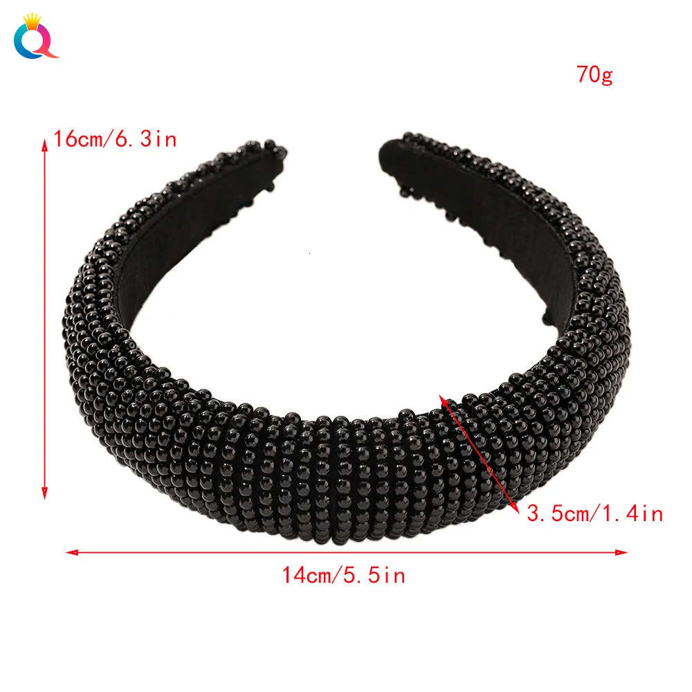 handmade sparkling headband all small sparkling pearl beads thick white hair bridal headpiece 241205