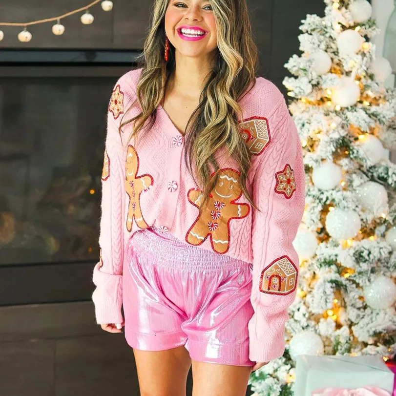 hirigin Women Ugly Christmas Cardigan Sweater Sequin Nutcracker Button Down Sweater Funny Graphic Knit Top Coat 241204