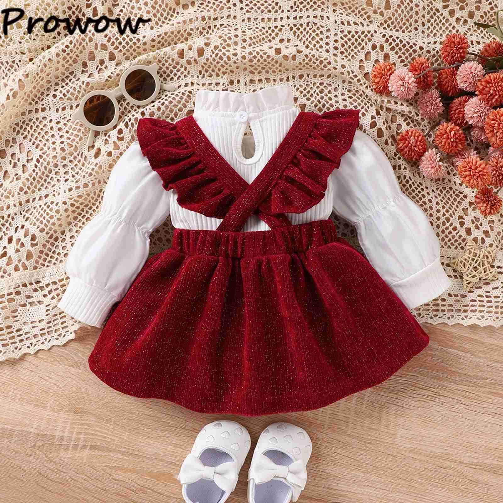 Newborn Clothes 2024 Baby Girl Outfit Set Winter White Lace Collar Top+ Bow Corduroy Red Dress Baby Christmas Clothes CostumeXJ241205