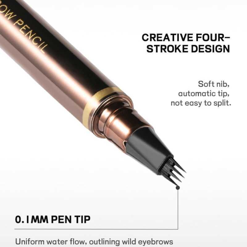 High quality 24-hour four-way natural waterproof liquid eyebrow pencil makeup without spots quarter eyebrow pencil cosmetics W241205