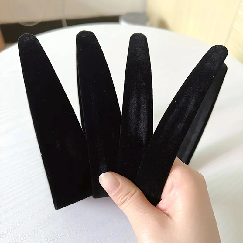 5 pieces 2/2.5/3/4cm long Plus 39cm plush fabric covered plastic headband base velvet headband DIY womens headband 241205