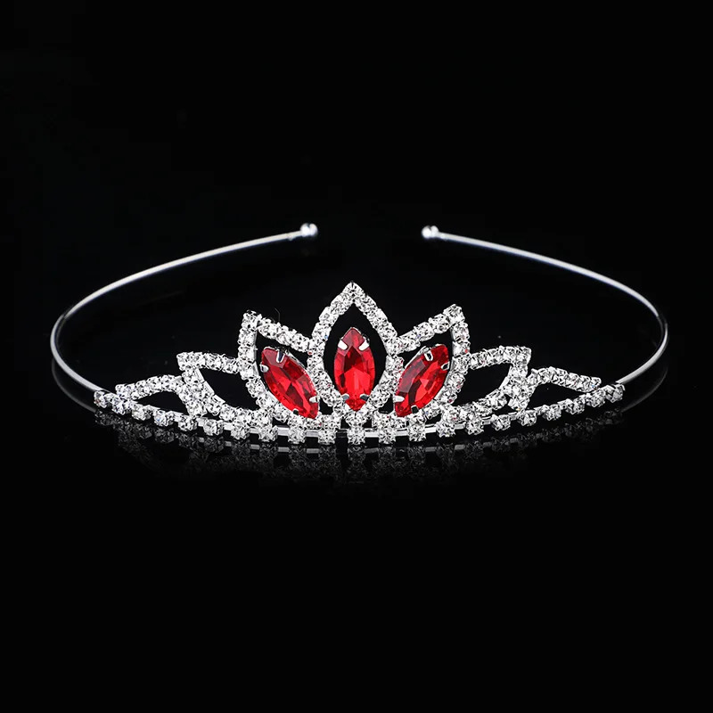 AINAMEISI Crystal Glass Crown Headband Children Girl Princess Headdress Wedding Hair Accessories Party Gifts 241122
