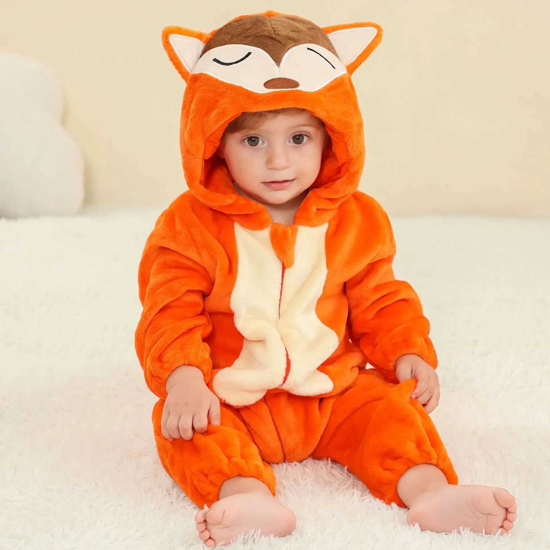 Pajamas Baby Kigurumi Stitch Cute Cartoon Romper Infant Kids Animal Jumpsuit Toddler Clothes Bodysuit Girl Boy Cosplay Pyjamas Costumes H241205