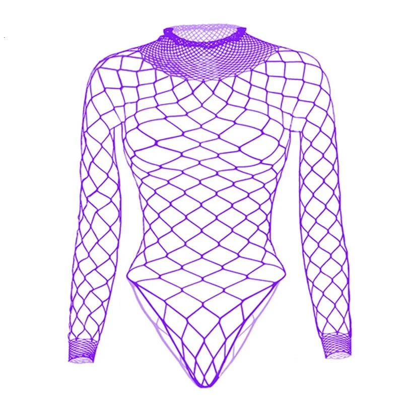 High Quality Female Fishnet Bodysuit Underwear See Through Hollow One-piece Net Body Suit Sexual Lingerie Sexy Women Tops 241205