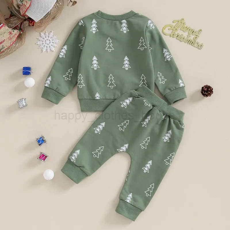 RUEWEY Christmas Baby Boy Pant Sets Christmas Tree Print Long Sleeve Sweatshirt Tops and Bottom Sets Baby Items ClothingXJ241205