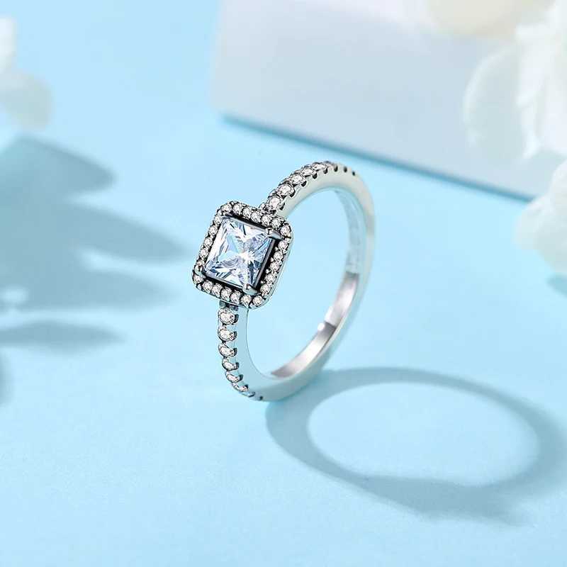 Original 925 sterling silver ring womens heart-shaped crown crystal rose gold engagement ring wedding stacking ring jewelry gift W241205