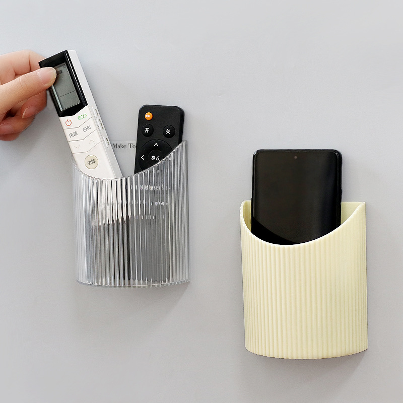Wall-mounted remote control storage box living room bedside shelves hole-free bracket home mobile phone charging storage hanging bracket