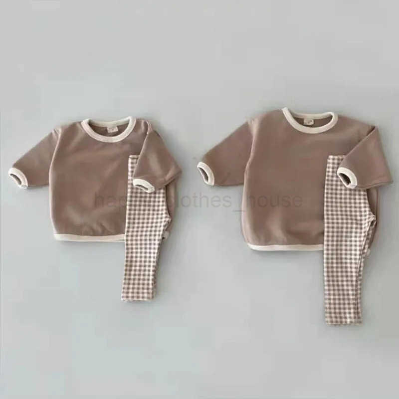 2024 Korea Sle Spring Babys Sets Soft Cotton Long Sleeve Girls Boys Top Pant 2Pcs Set Baby Clothes Set NewbornXJ241205