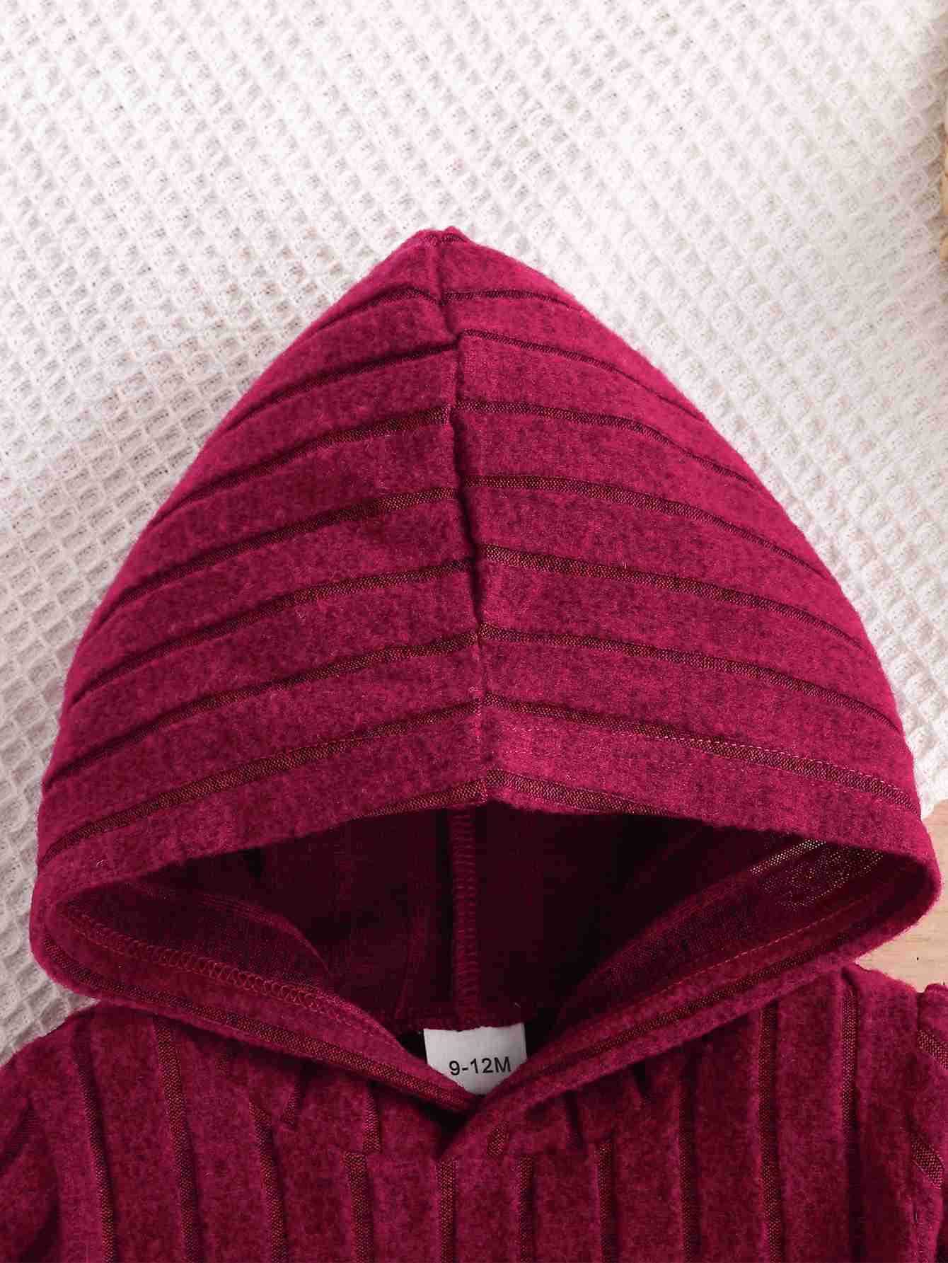 2Pcs Sets For Baby Girls Long Sleeve Hooded Pure Color Top And Long Pants Infant Newborn Spring Autumn OutfitsXJ241205