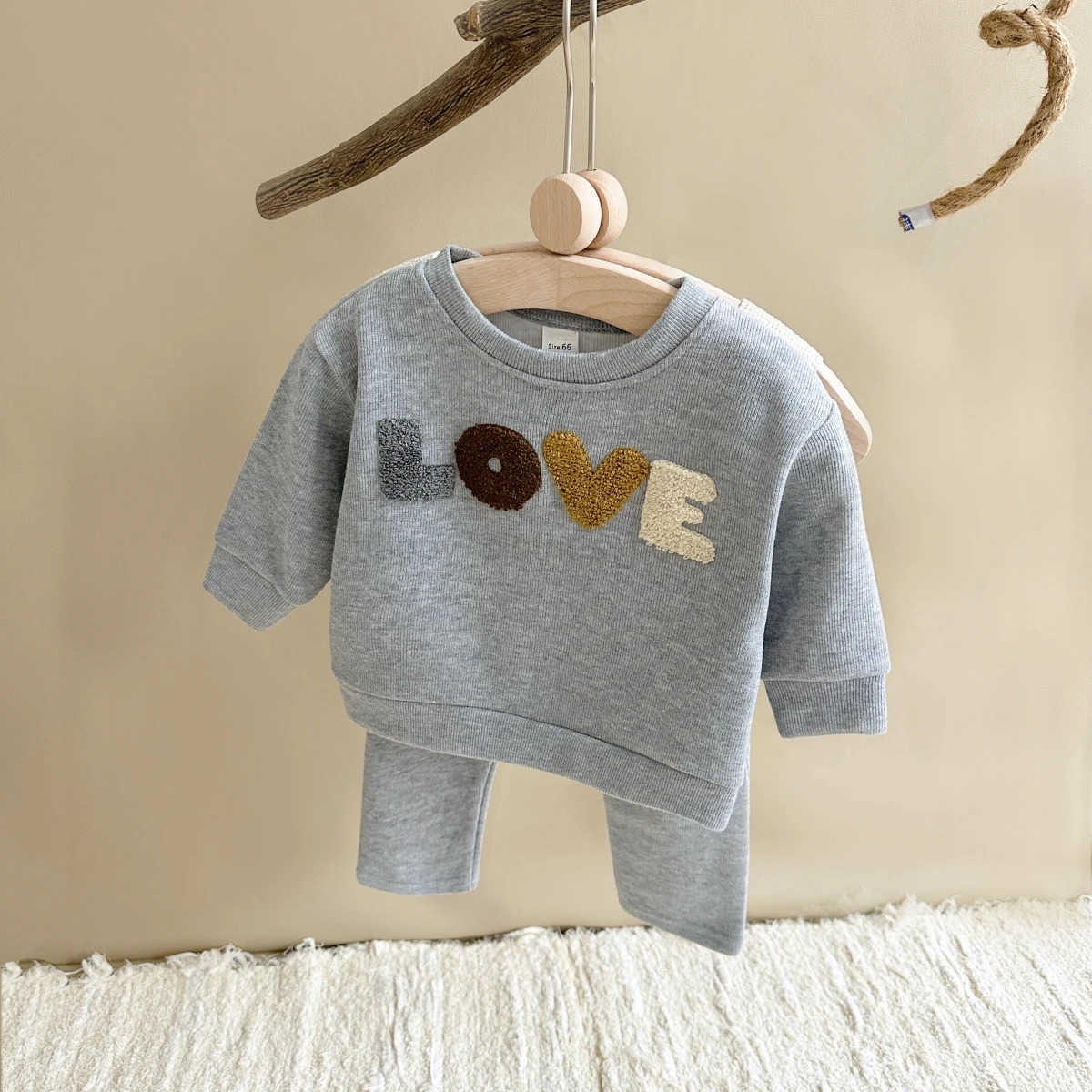 2024 Newborn Baby Boys Clothing Girls Toddler Sweatshirt Letter Long Sleeve+Pants 2PCS Children Set Spring AutumnXJ241205