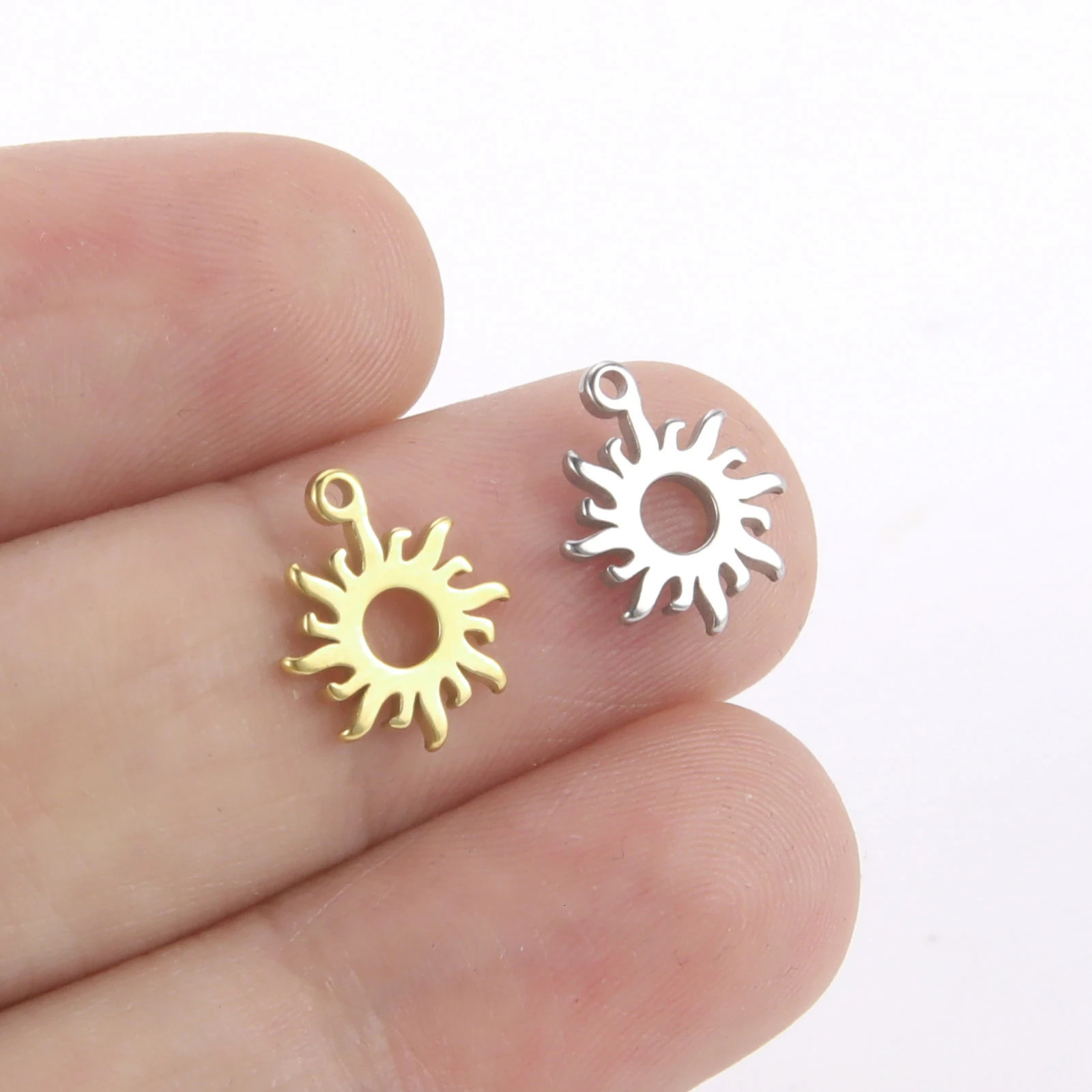 EUEAVAN 5pcs Stainless Steel Sun Charms Moon Star Dolphin Planet Summer Charm Pendant Tiny Jewelry Making Supplies Wholesale 241122