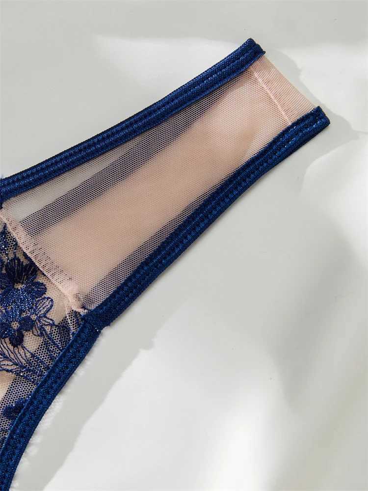 Mesh Embroidered Lingerie Sets for Women Delicate Eroctic Lingerie Female Fancy Underwear Intimate Transparent Bra Sets 3-PointXJ241205