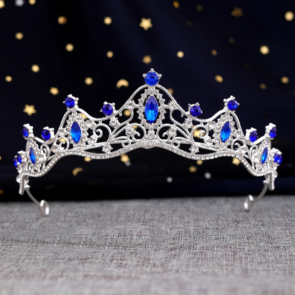 Stylish Bridal Crown Princess Tiara Crystal Baroque Pageant Crowns King Headdress Wedding Hair Accessories 241122