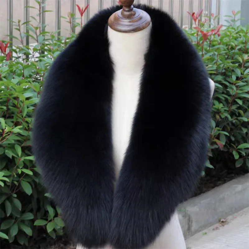 Winter womens natural silver fox fur collar red fox scarf plush warm neck scarf jacket collar fashionable shawl for women 241205