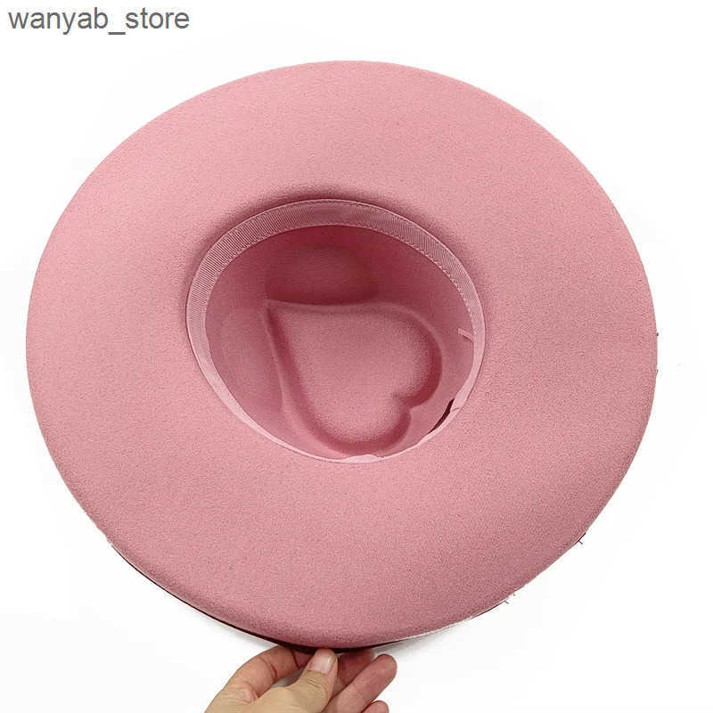 Cloches Love top fedora new peak bridge fedora large size monochrome new neutral fedora brim large size jazz hat winter L240910