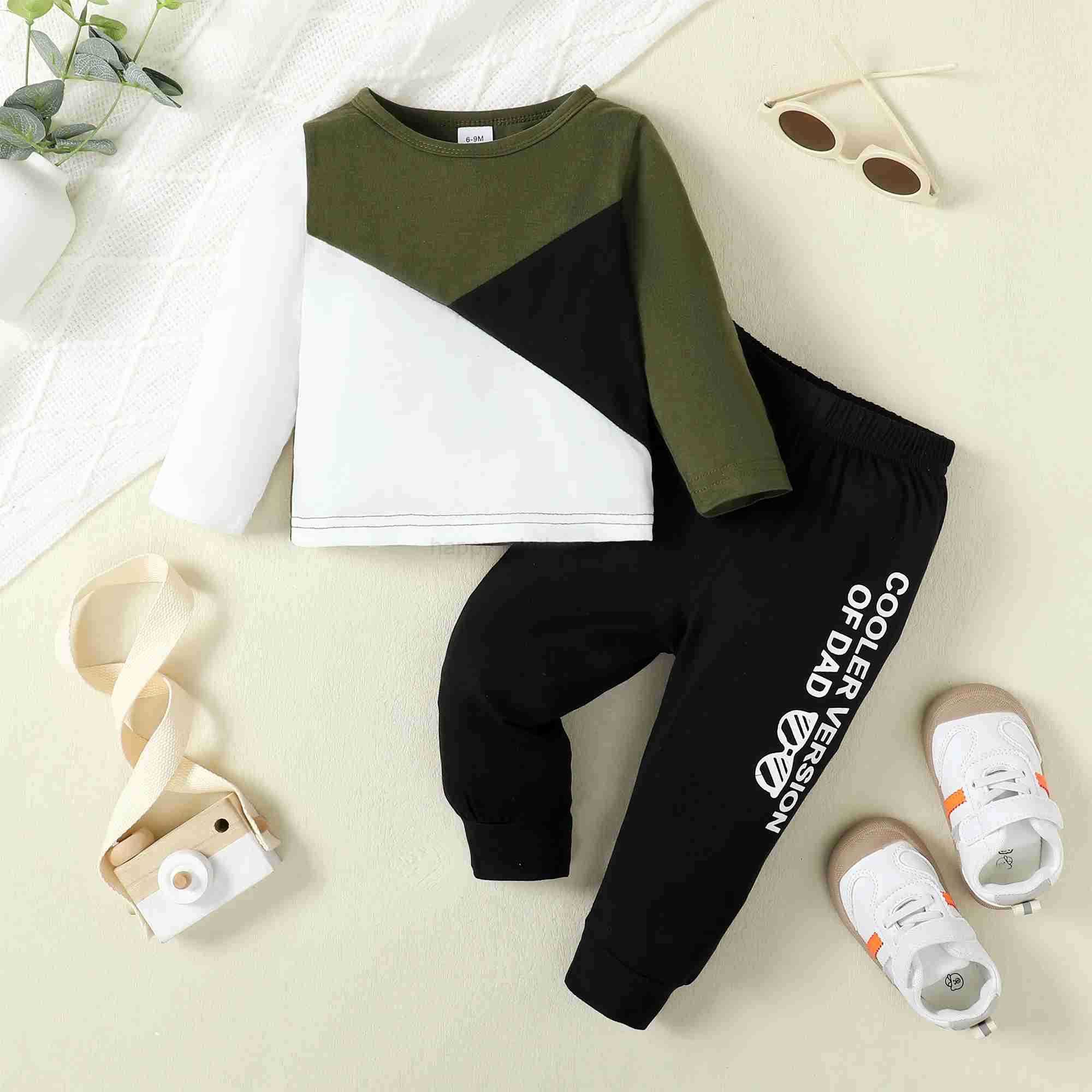 2pcs Baby Boy Clothing Casual Long Sleeve Crewneck Top Letter Print Pants Baby Set Spring Fall Winter For Toddler Baby BoyXJ241205
