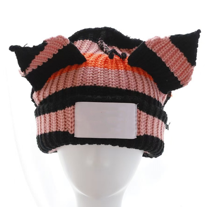 beanie hat luxury beanie winter hats designer beanie berretto bonnet cp Knitted Beanie Woolen Hat Chunky Knit Thick Warm Faux Fur Pom Beanies Hats Fem