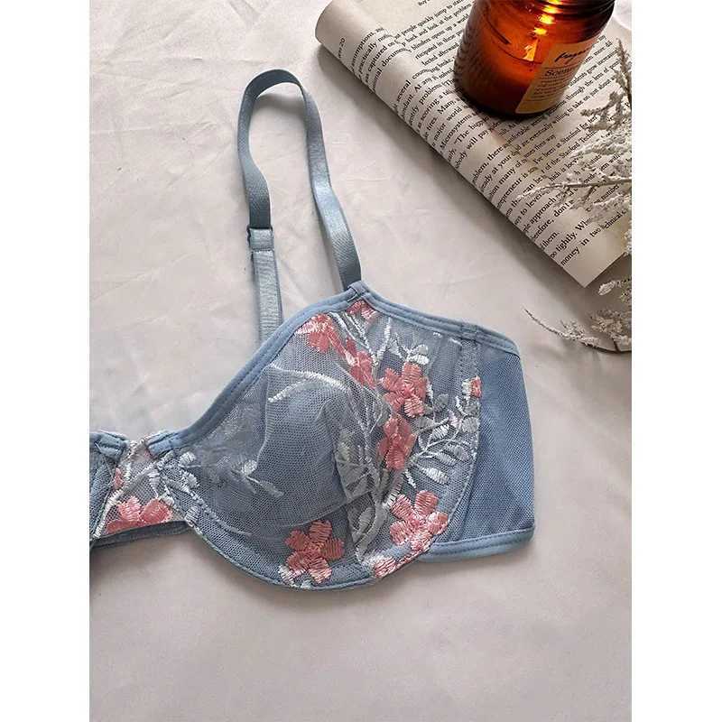 Sexy Underwear Women Set Push Up Bra Panty Sets Fancy Lingerie Ultra Thin Embroidery Sexy Lingerie Bh Mesh Three-Point UnderwearXJ241205