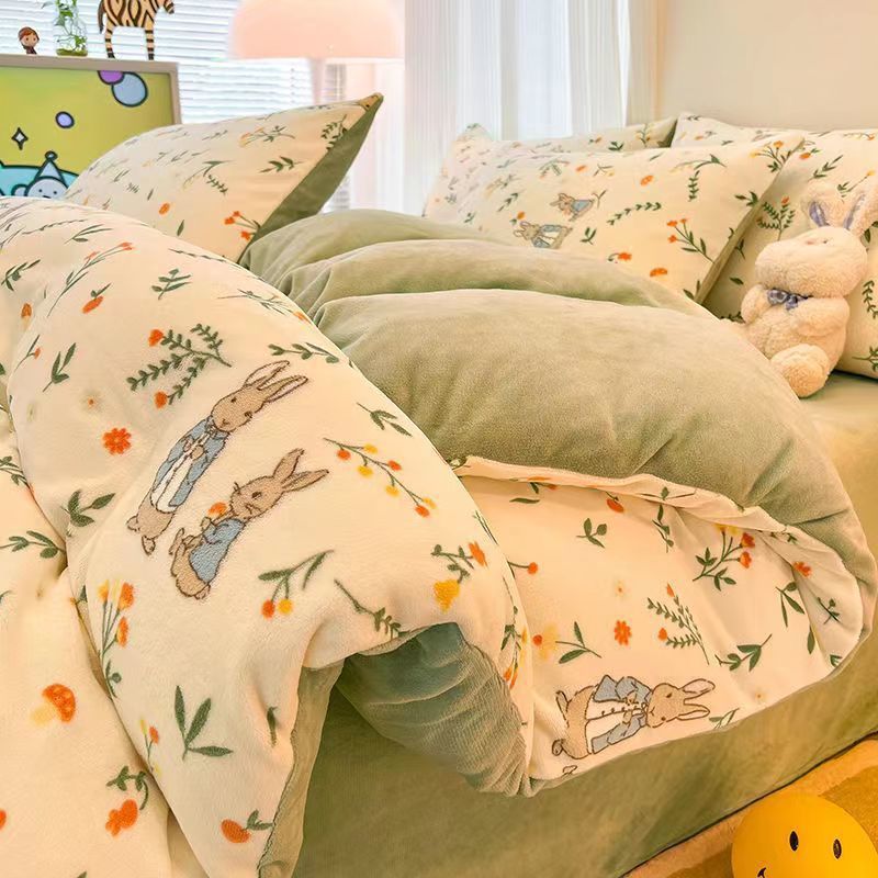 Bedding fleece autumn and winter high-end Duvet cover