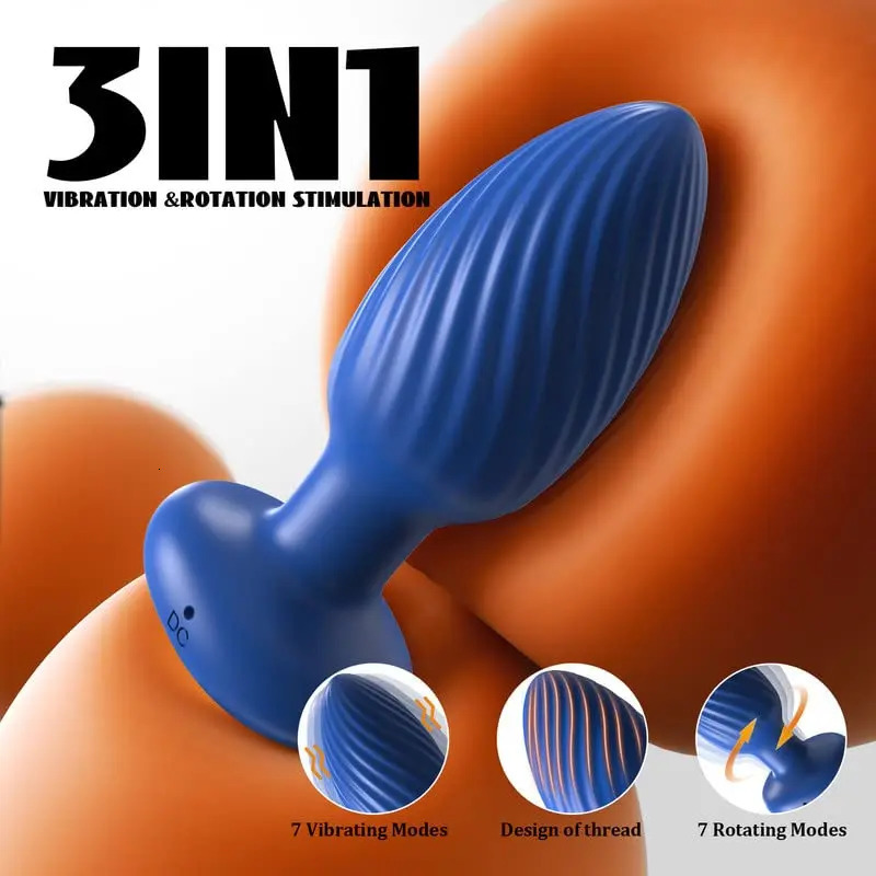 Anal Plug Vibrator for Women Bluetooth Remote Control 14 Mode 360 Rotation Peni Adult Toys for Men Butt Plug Prostate Massage 18 241205