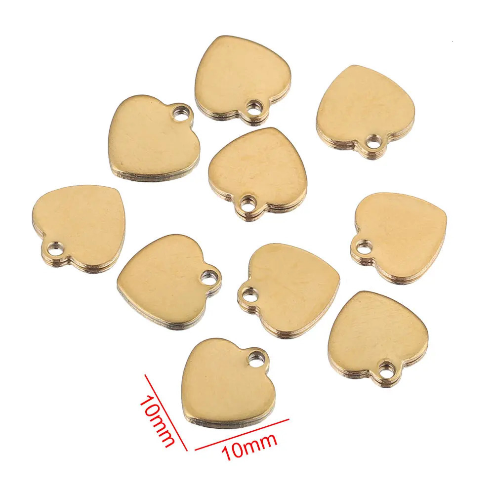 20pcs Stainless Steel Small Flat HeartCharms Pendant for DIY Jewelry Making Necklace Ornaments Bracelet End Tail Charm Supplies 241122