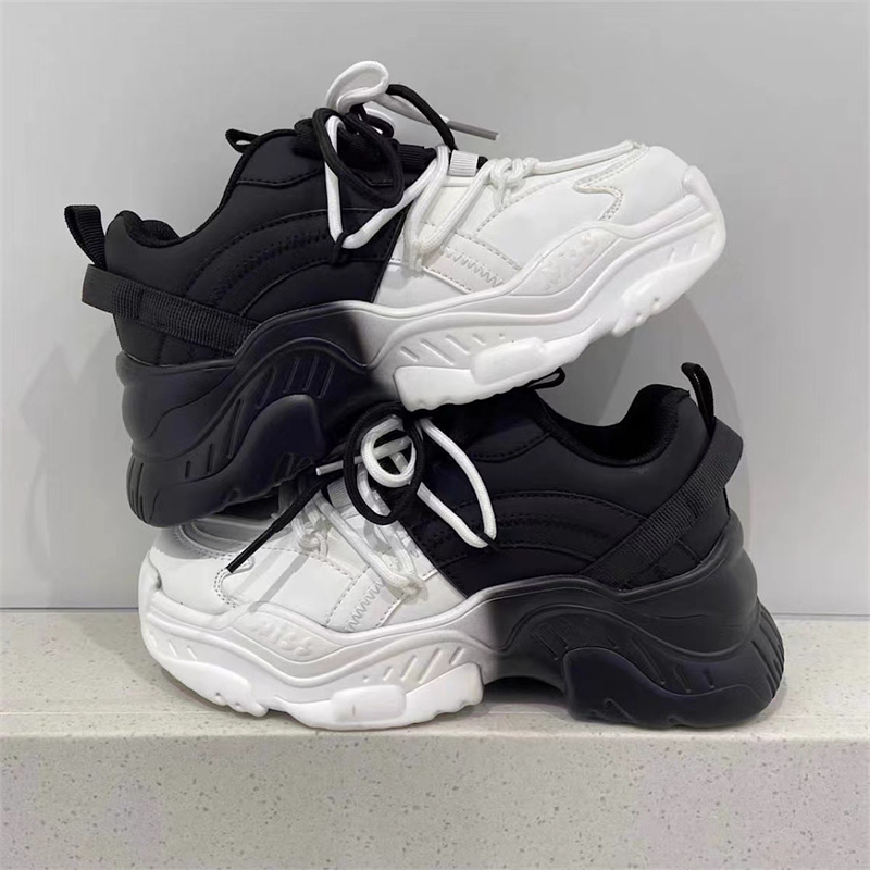 Free shipping designer Sports Shoes formen womens Platform Tire shoes sneakers Black white silver outdoor trainers shoes