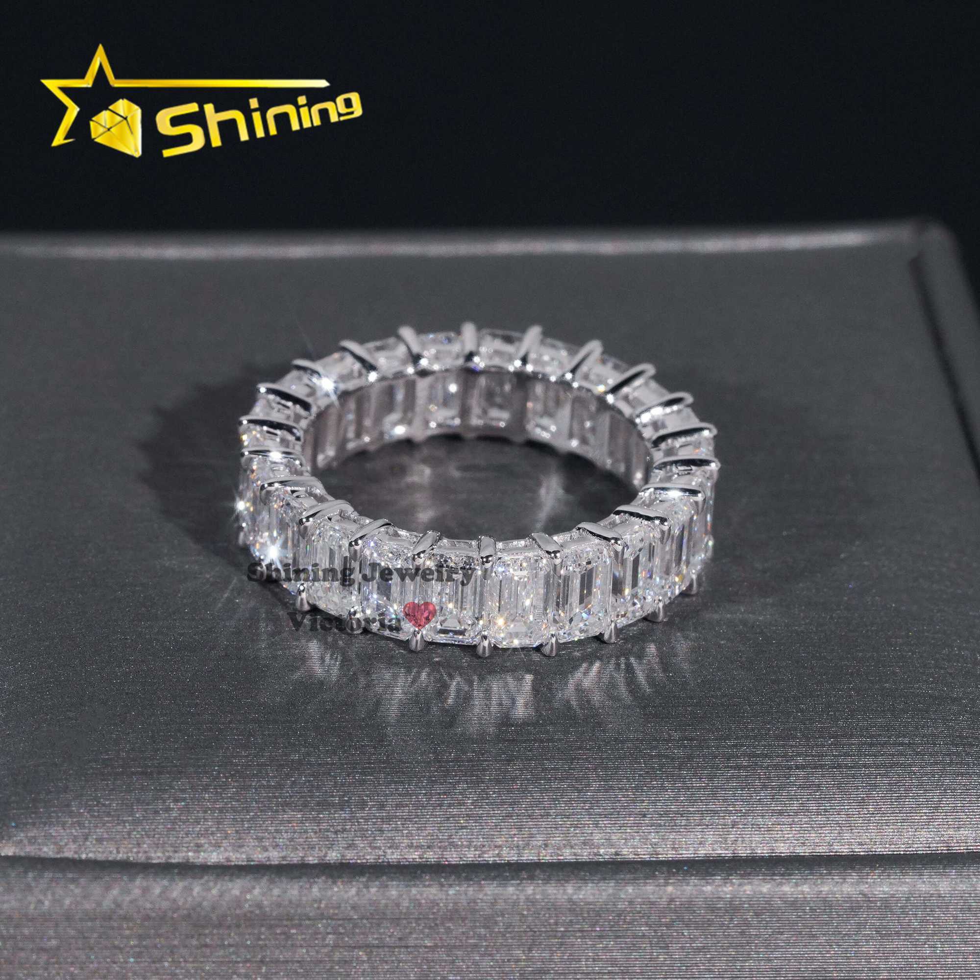 GIA Lab Grown Diamond Solitaire Engagement Eternity Band Ring Women 3*5 Radiant Emerald Cut 10K 14K 18K Solid Gold Wedding Rings