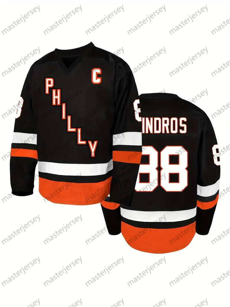 #11 KONECNY # 88 LINDROS Men's Ice Hockey Jersey - V-Neck, Embroidered Letter & Number Design, Polyester, Machine Washable - Perfect for Sports &