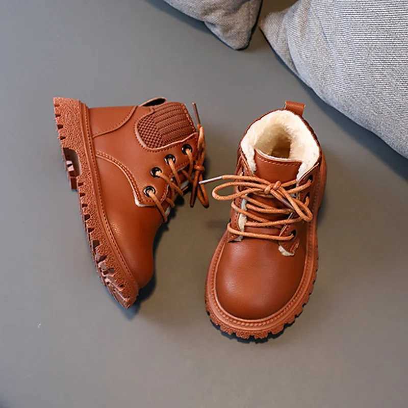 2024 New Sle Childrens Snow Boots Girls Boys Plush Short Boots Casual Warm Ankle Shoes Kids Fashion Sneakers for Kids F07195XJ241206