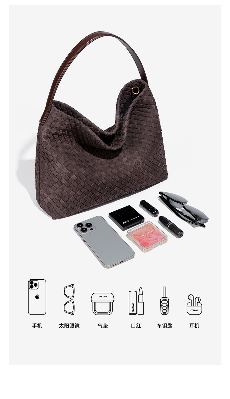 High Quality Woven Handbag New Frosted Shoulder Weave Large Tote Bag Designer