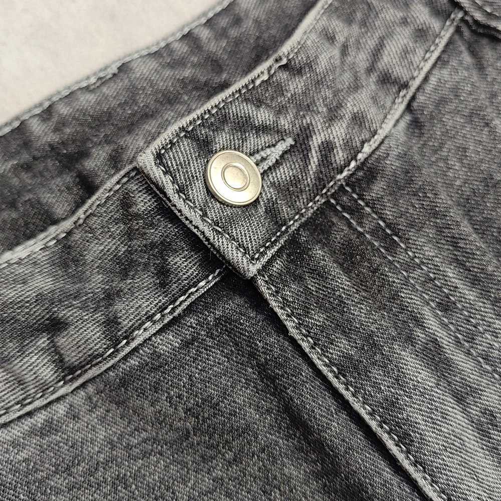 PEERAGE Y2k Retro Rhinestone Washed Wide Leg Baggy Long Jorts Men Streetwear Oversized Frayed Black Grey Loose Denim Jean ShortsXJ241206