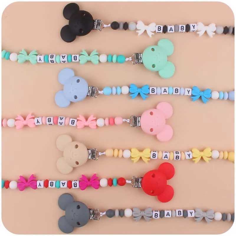 Pacifier Holders Clips# New Free Custom Personalized Name Baby Pacifier Clip Chains Teethers Dummy Nipple Holder Clips Newborn Teething Soother toy Gi