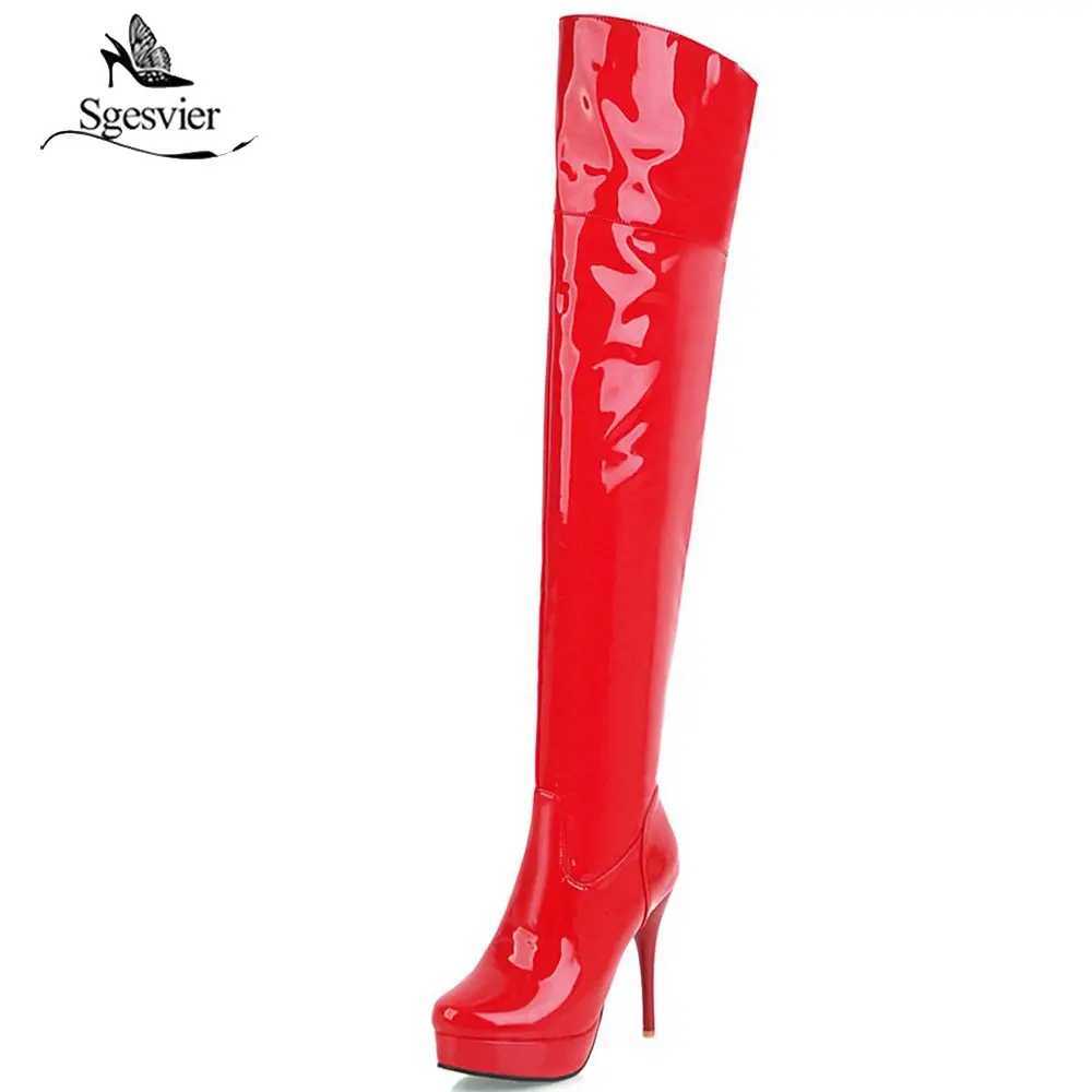 High Quality Fi Thigh High Boots Wen Autumn Winter Sexy Platform High Over Knee Boots White Shoes Wan Plus Size 48 T241206