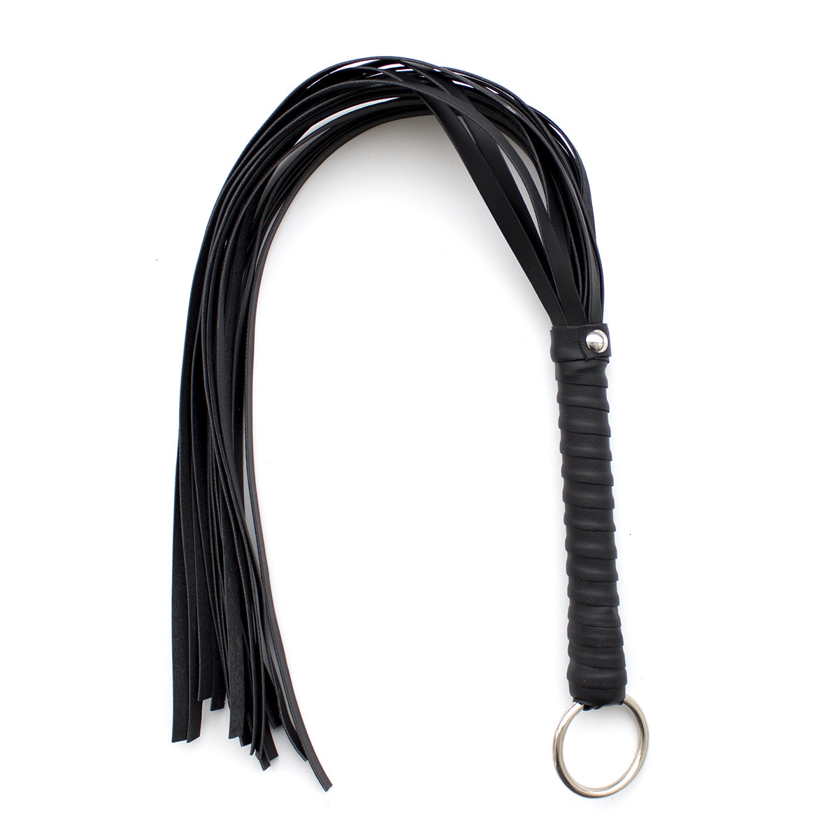 Foreign Trade Factory Spot Wholesale SM Sex Toys Red Leather Whip Couple Sex Toys Iron Ring Handle Whip