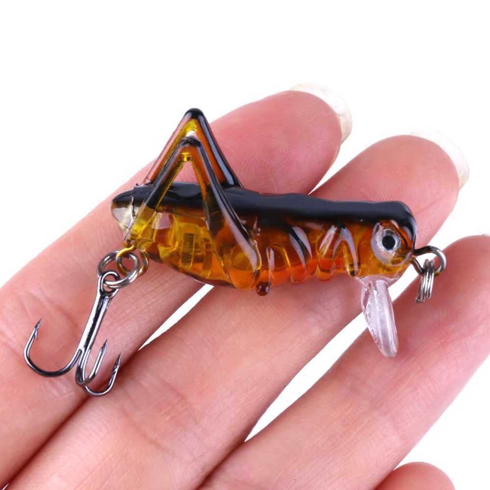 Fishing Lure 35mm 3g Grasshopper Insect Bait Flying Lure Hard Bait Realistic Artificial Bait Bass With 10 # Hooks Fishing BaitXJ241128