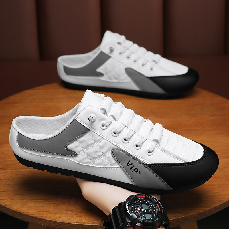2025Spring New Products free shipping Cloth Korean Edition Trendy Versatile Casual Shoes Lazy One Step Half Dragboard breathable design