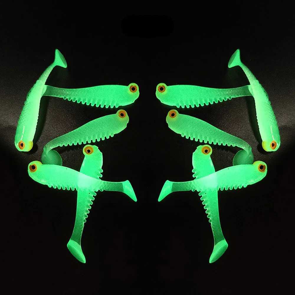 5/10/20pcs Luminous Luya Bait Fishing Lures Simulation T-tail Soft Baits Fake Artificial Night Fishing Lures Fishing AccrssoriesXJ241128