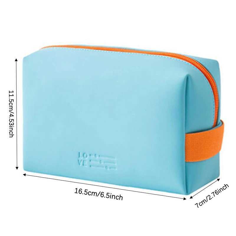 Women Travel Cosmetic Bag Waterproof Pu Cute Candy Colors Woman Makeup Bags Portable Toiletry Storage Bag Organizer BoxXJ241206