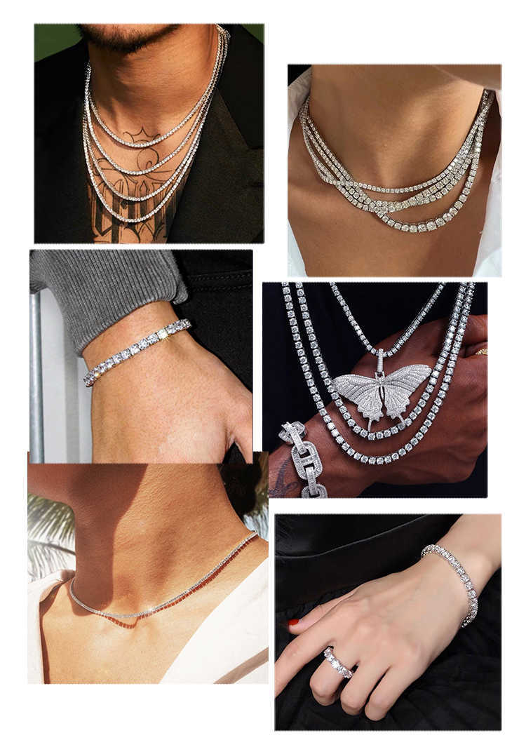 Ready to Ship Gold Plated Silver D Color VVS Moissanite Diamond Tennis Chain Bracelet with GRA Certificate