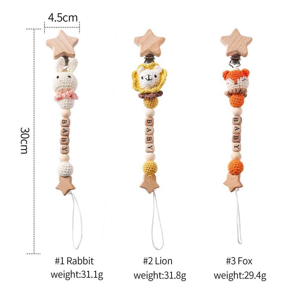 Pacifier Holders Clips# Personalized Name Baby Pacifier Chain Crochet Clips Chains Teethers Dummy Nipple Holder Clip Chain Newborn Pacifier Accessorie