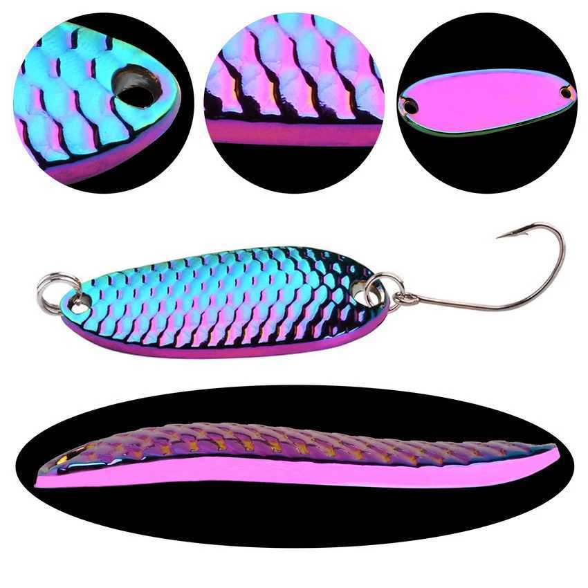 1pc Metal 1.5g/2.5g/3.5g/5g Fishing Lure Wobbr Spinner Bait Spoon Artificial Bass Hard Sequin Pailtte Metal Steel Hook LuresXJ241128