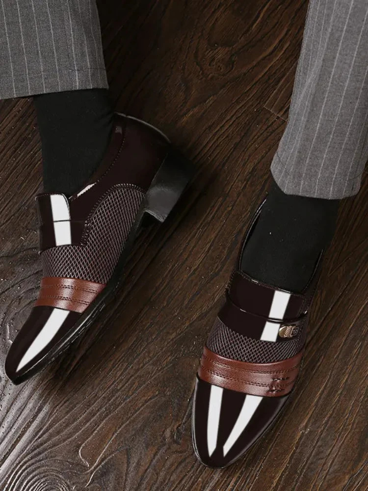 Slip on Men Dress Men Fashion Business Dress Men Shoes Classic Leather MenS Suits Shoes Man 241206