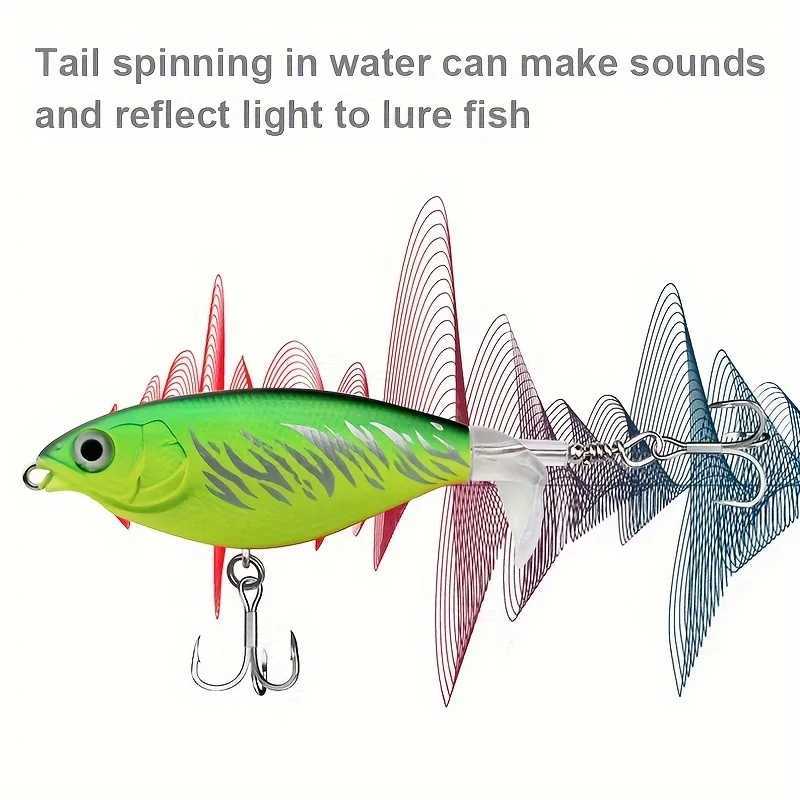 5pcs 3D Topwater Fishing Lure 6g/11g Whopper Popper Bait Artificial Hard Plopper Soft Rotating Tail Fishing TackXJ241128