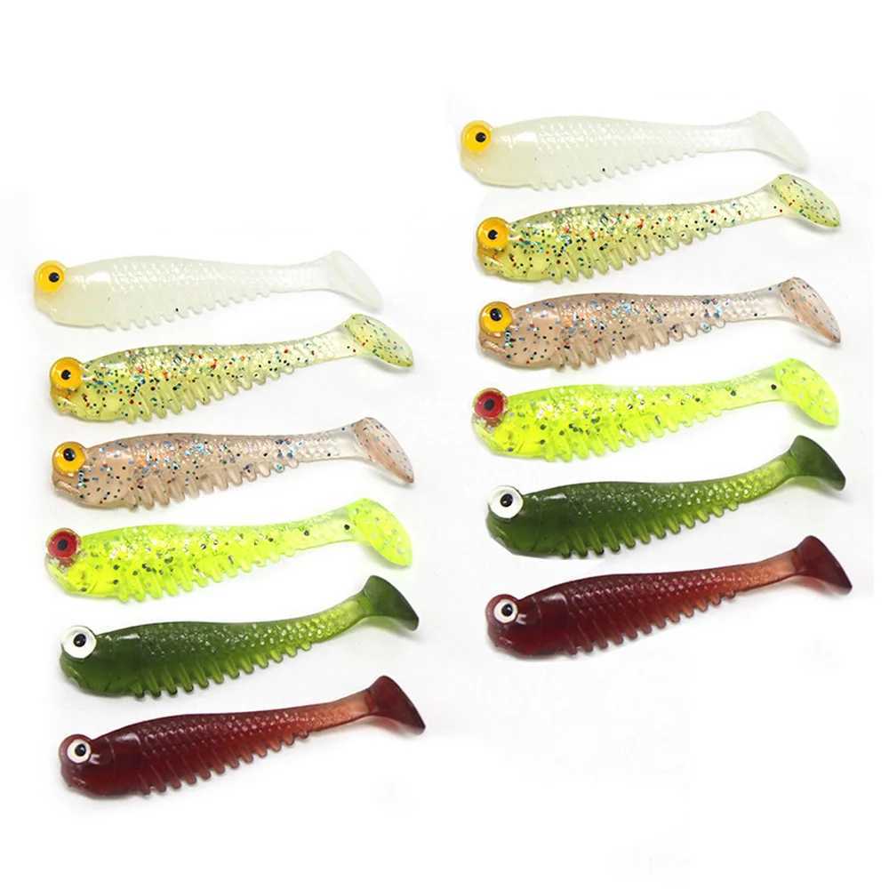 5/10/20pcs Luminous Luya Bait Fishing Lures Simulation T-tail Soft Baits Fake Artificial Night Fishing Lures Fishing AccrssoriesXJ241128