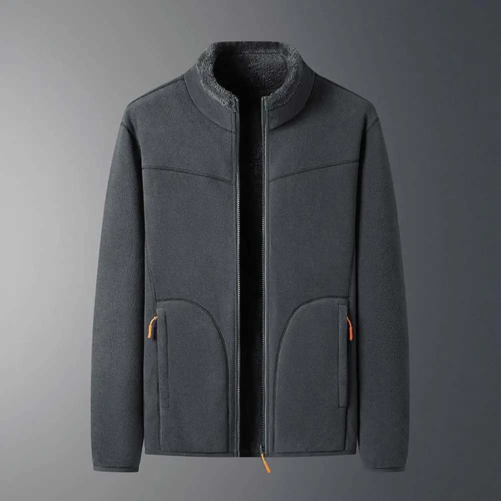 New Men Fleece Jacket Pockets Thicken Polar Jackets Cold-Proof Overcoat Plus Size Women Coat Winter Windbreaker Jackets For MenXJ241206