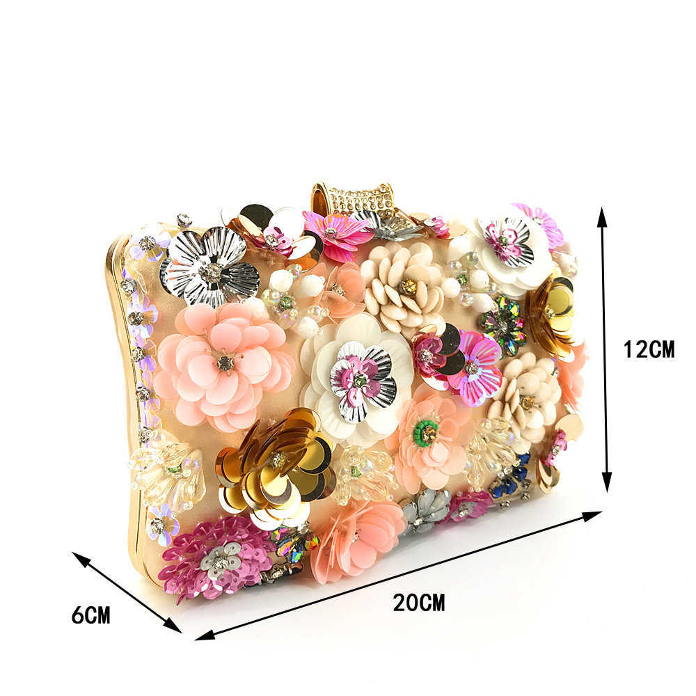 Clutch Bag Straight Dinner Bag Womens Color Bead Piece Flower String Bead Temperament Cheongsam Bag 240920