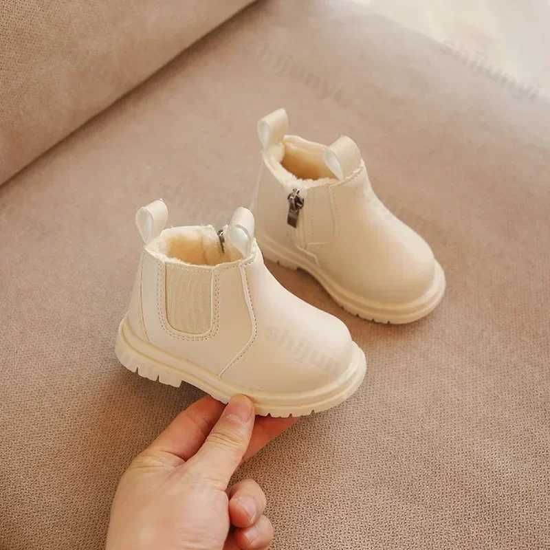Vintage Children Snow Boots New 2025 Pink Platform Fur Boots for Girls Kids Baby Winter Keep Warm ShoesToddler Boys Size 15-19XJ241206