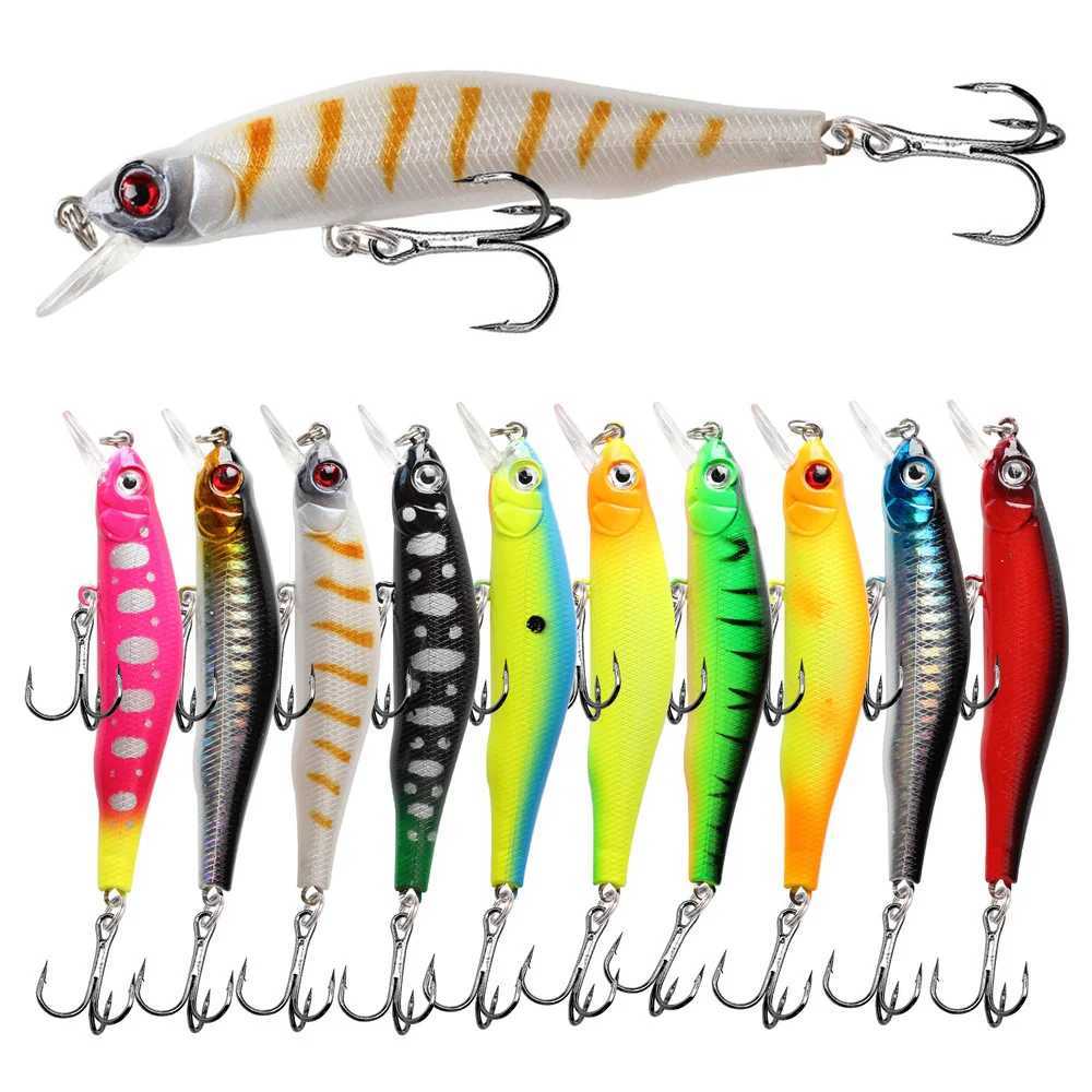 1Pcs Minnow Fishing Lures 9cm 8.2g Crankbait Wobbrs Perch 3D Eyes Artificial Hard Bait Pike Carp Bass Sinking Swimbait PescaXJ241128